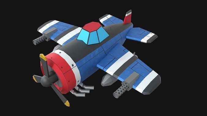 Toon Plane Low-poly 3D model