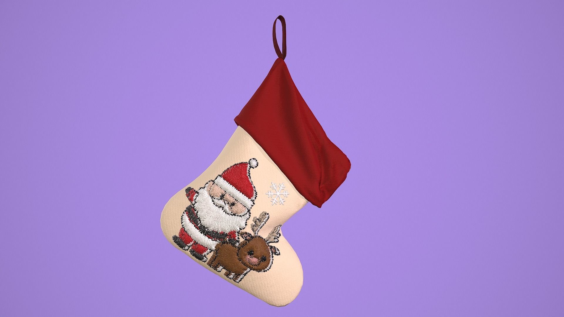 Christmas Socks 3 styles wrinkle and 9 texture 3D model_14