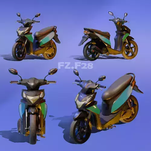 AUTOMATIC BIKE - LOW POLY 3D model