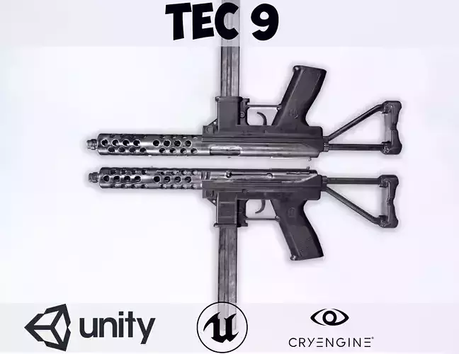 Tec 9 Low-poly 3D model