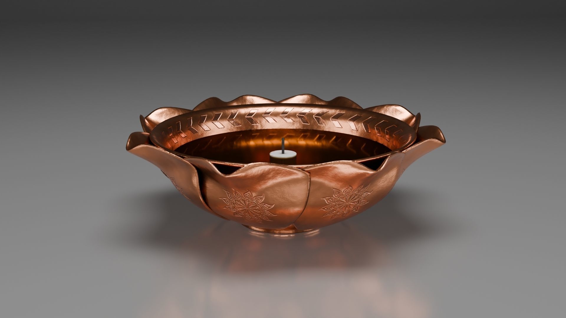 Oil Lamp Free low-poly 3D model_1