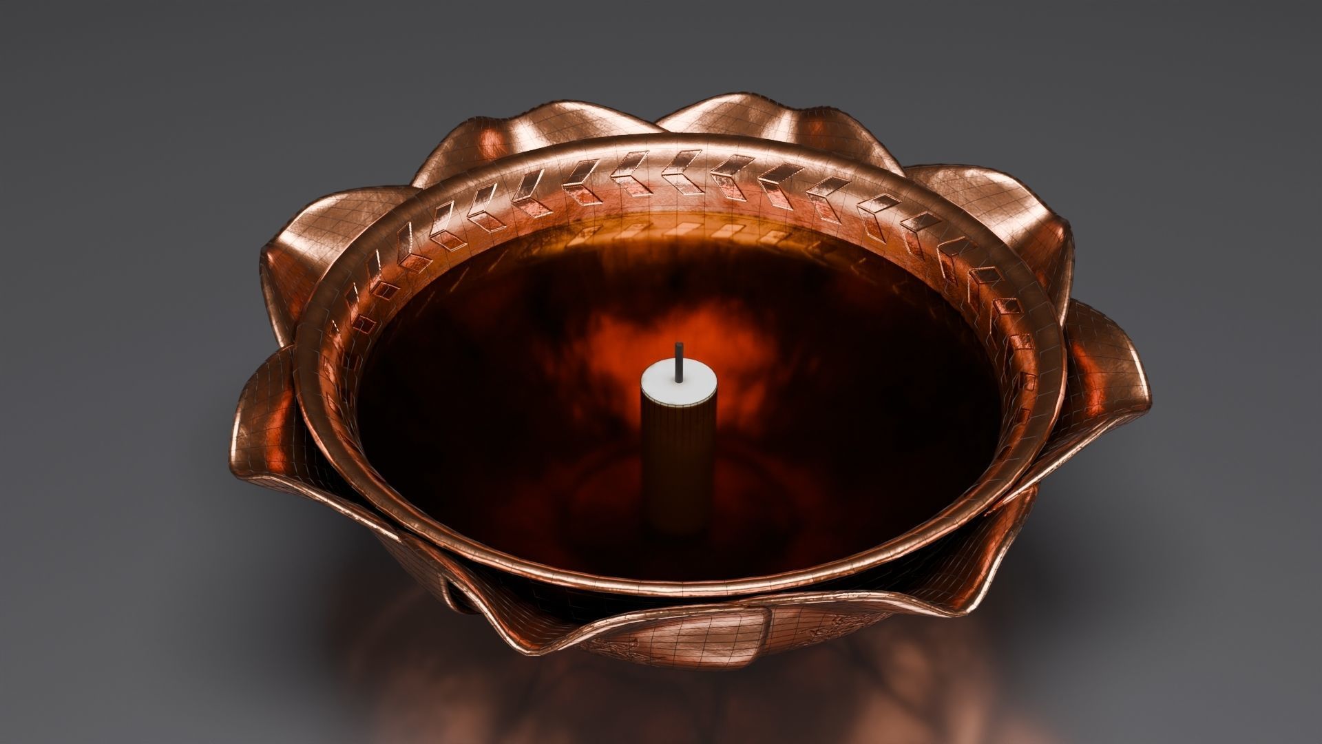 Oil Lamp Free low-poly 3D model_3