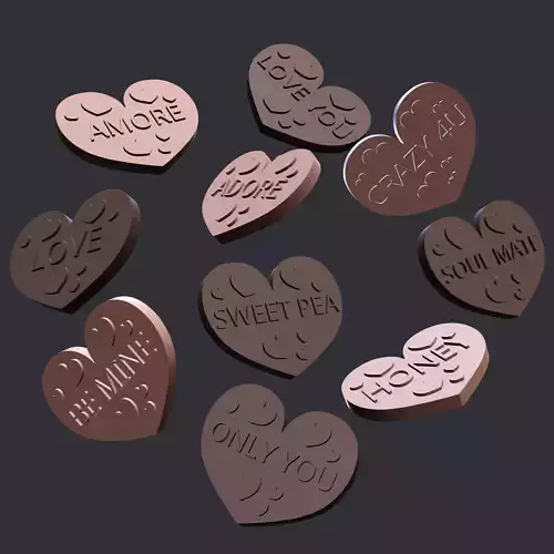 Happy Valentines Day hearts valentines 3D print model