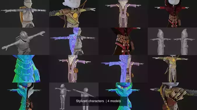 Stylized characters  3D Model Collection