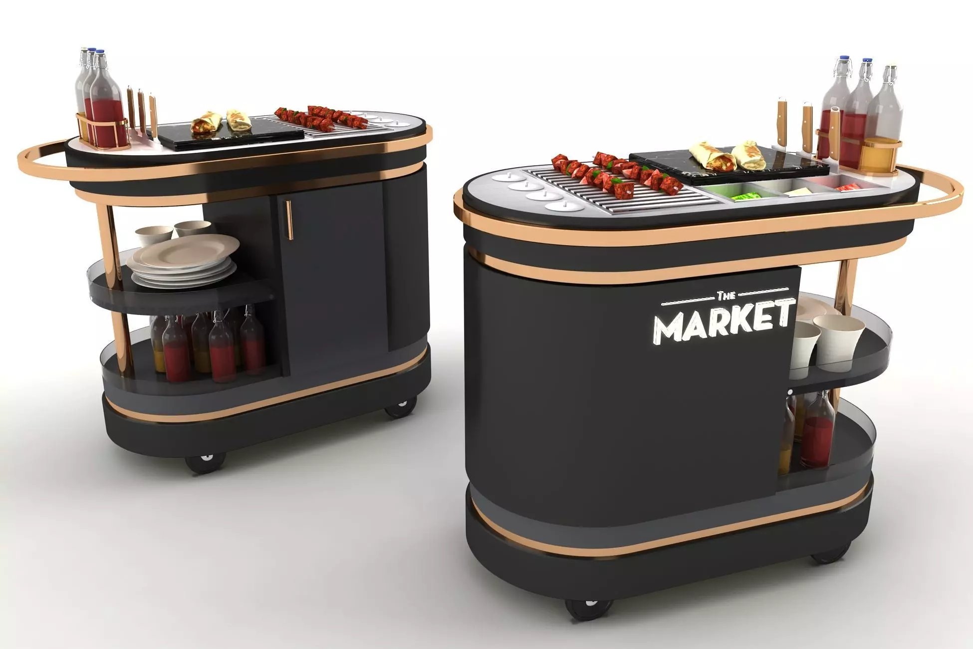 car 3d model Service Car Service dinner Trolley New 3D model 3D model_0