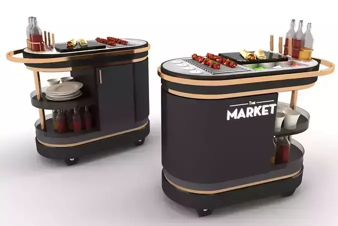 car 3d model Service Car Service dinner Trolley New 3D model