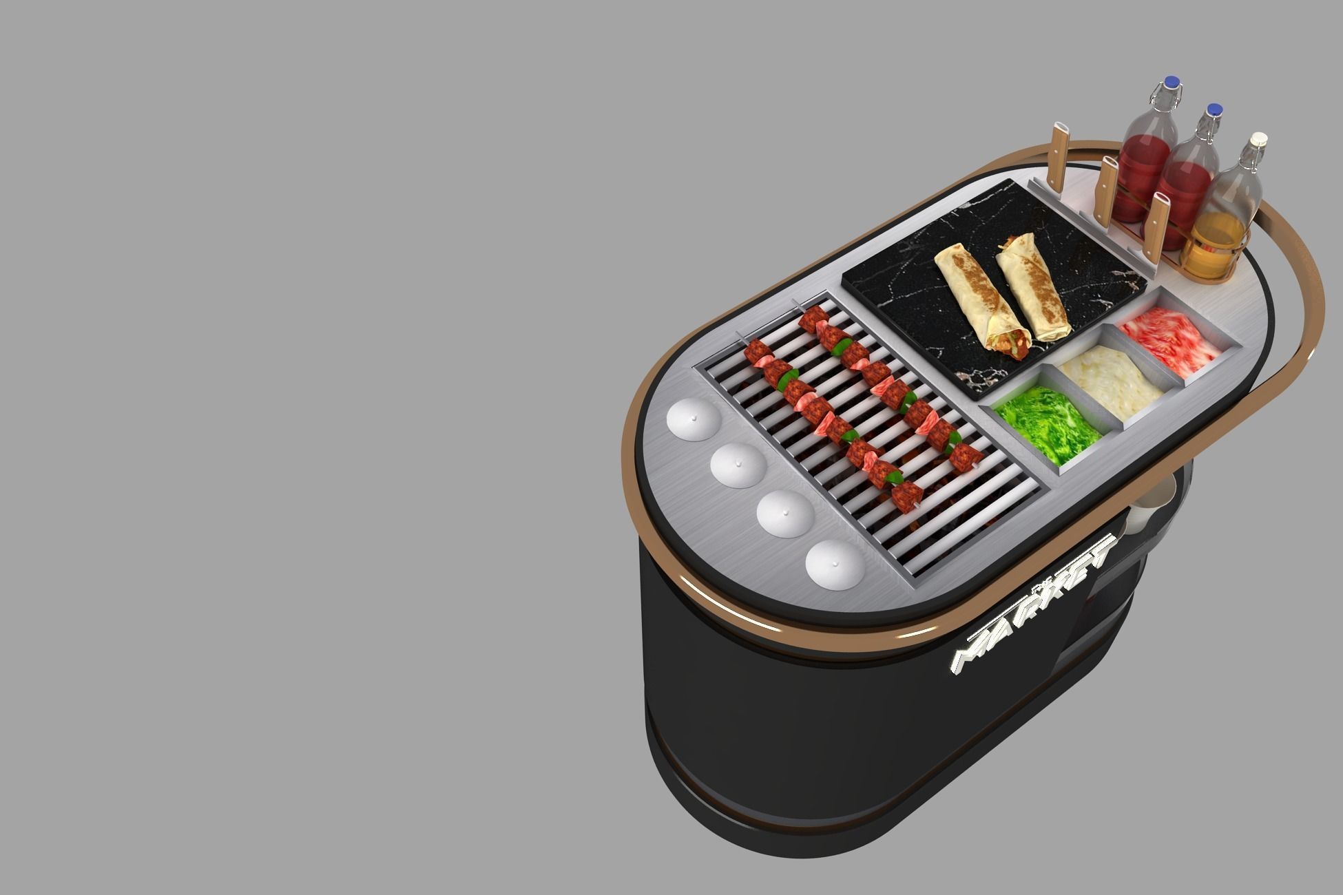 car 3d model Service Car Service dinner Trolley New 3D model 3D model_2