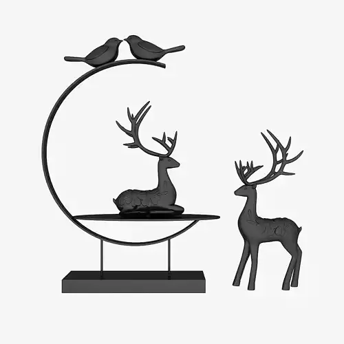 bird and deer decor