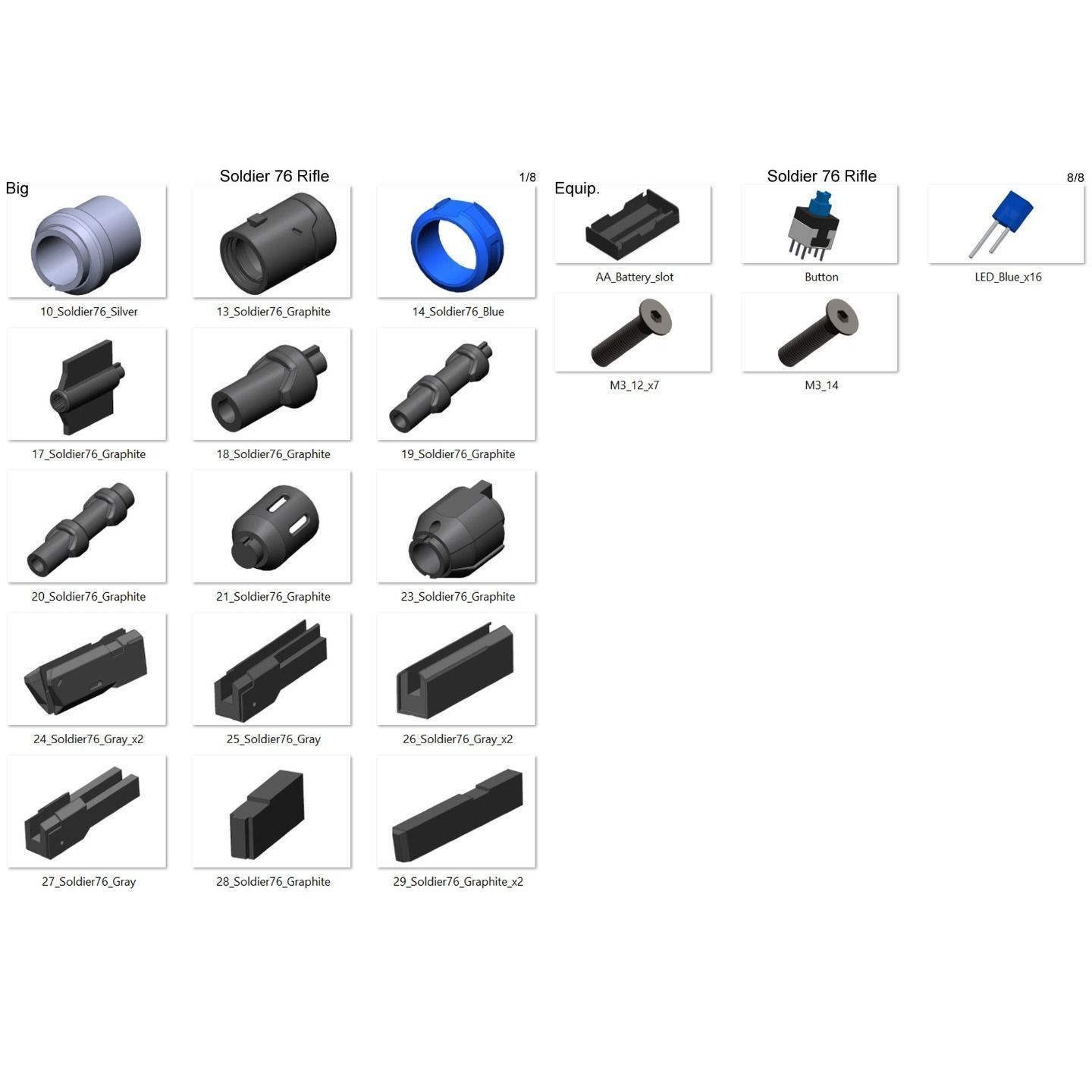 Soldier 76 Pulse Cannon - Overwatch - STL and CAD - Commercial 3D print model_10