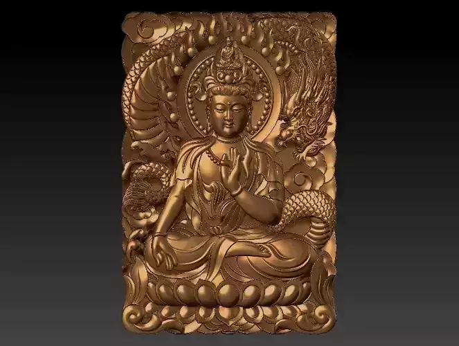 BOOK CAVER Guanyin and Dragon 3D print model