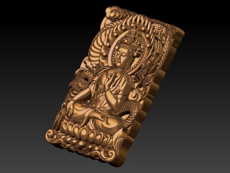 BOOK CAVER Guanyin and Dragon 3D print model_2