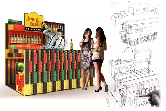 Lego Cafe bar 3d model 3D model