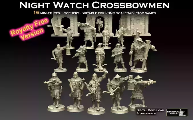 Night Watch Crossbowmen ROYALTY FREE VERSION 3D print model