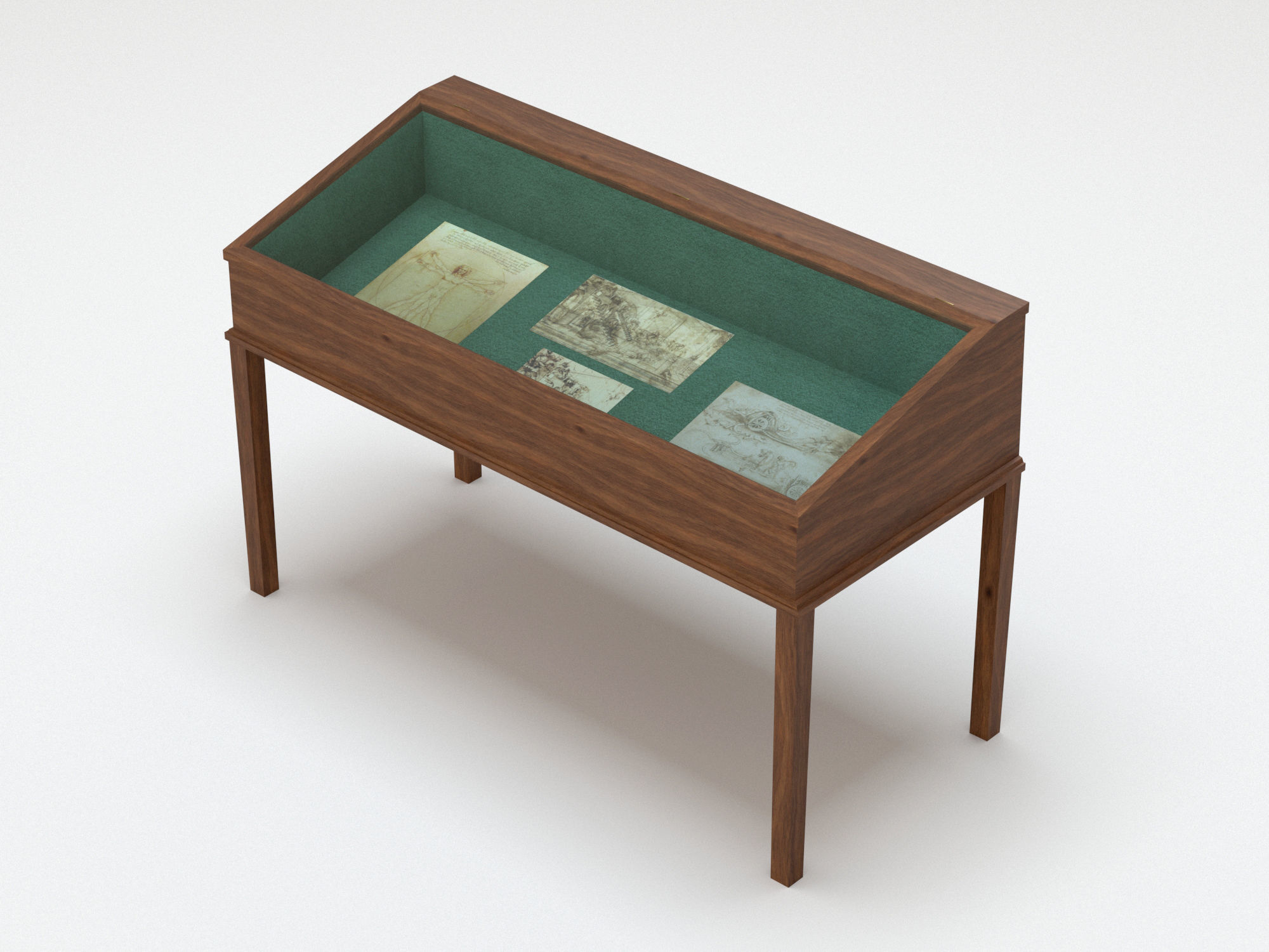 Exibition case 1 Low-poly 3D model_2