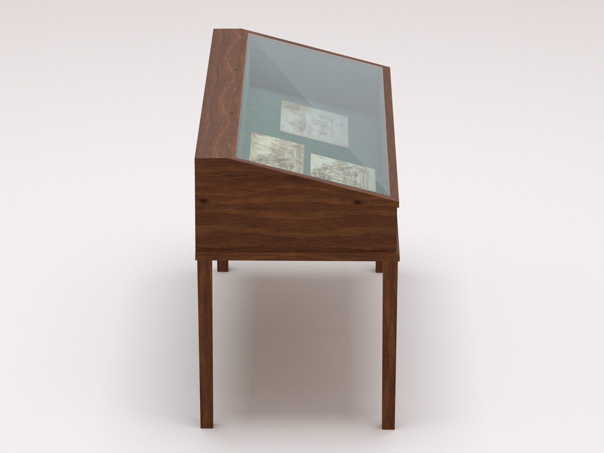 Exibition case 1 Low-poly 3D model_7