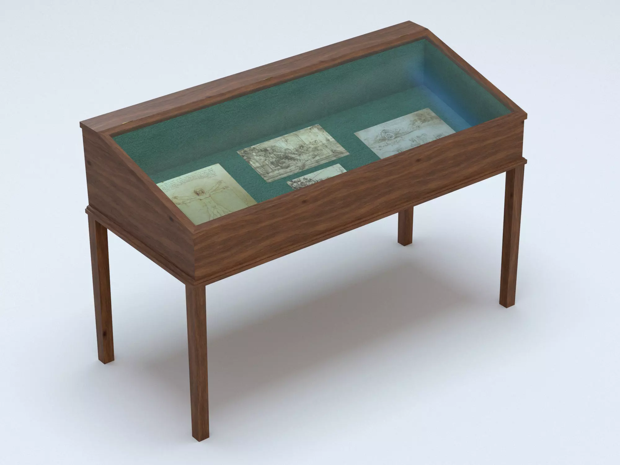 Exibition case 1 Low-poly 3D model_0