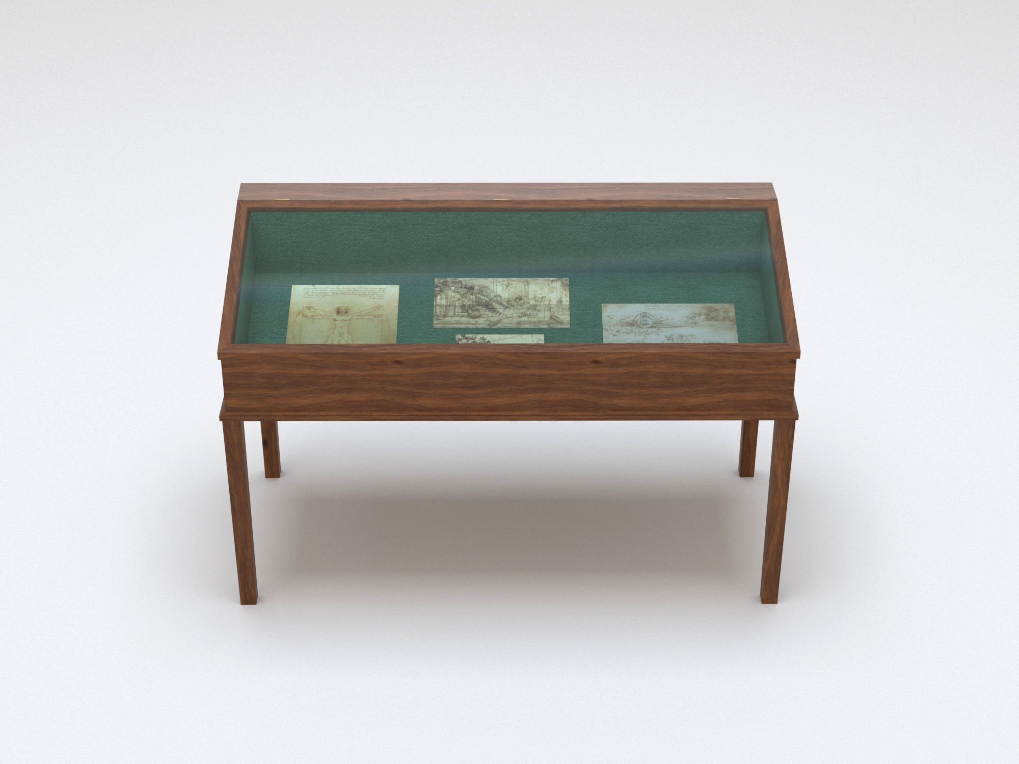 Exibition case 1 Low-poly 3D model_1