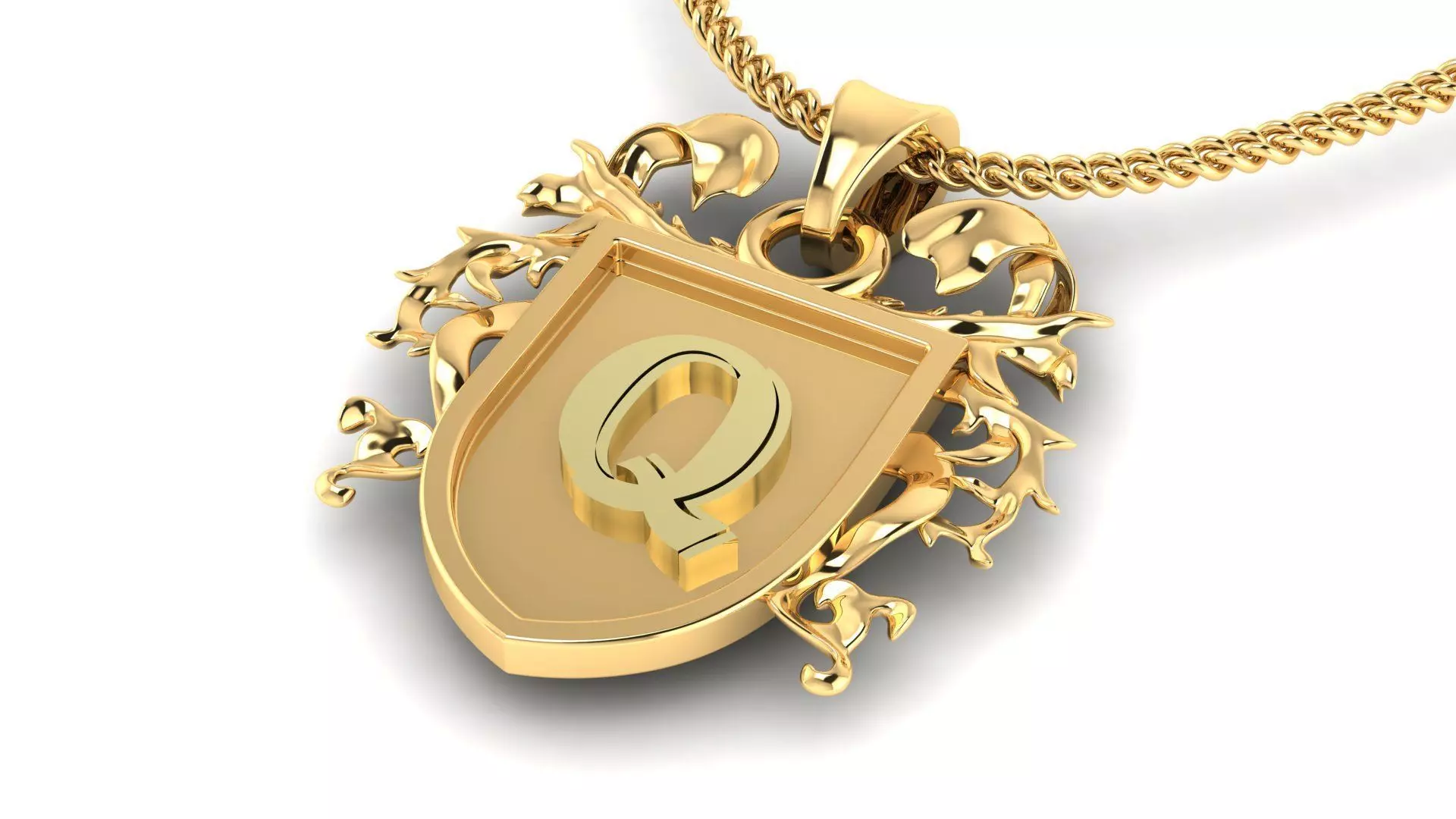 Letter- Q - Pendant Name 3D print model_0