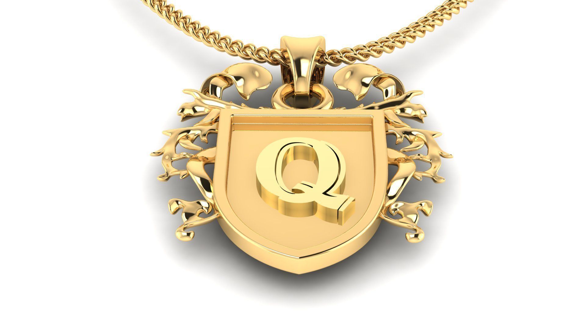 Letter- Q - Pendant Name 3D print model_1