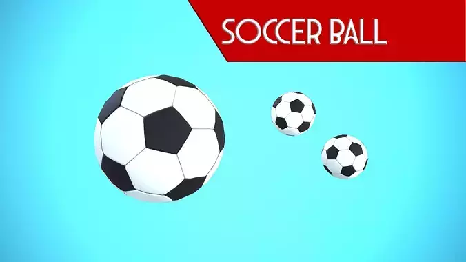 SOCCER BALL CARTOON STYLIZED Low-poly 3D model