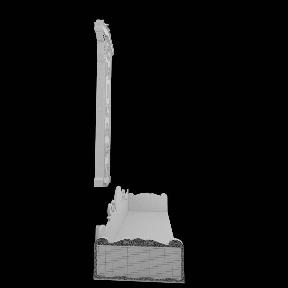 Chicago Theater Entrance Sign 3D model_12