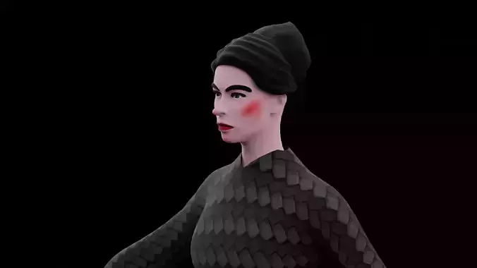 Black suit girl zbrush Free 3D model