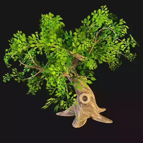 Stylized tree Low-poly 3D model