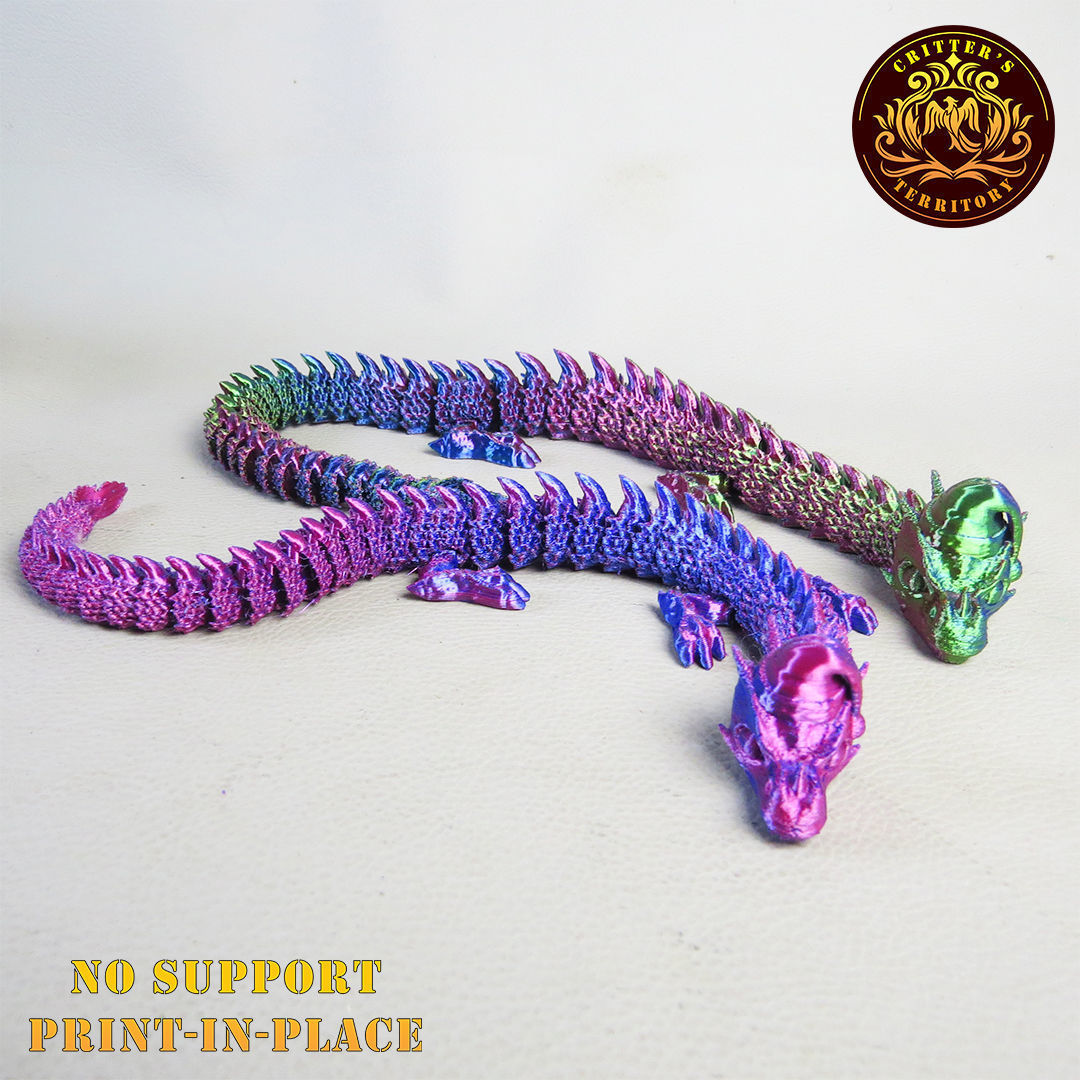 FLEXI CHRISTMAS DRAGON PRINT-IN-PLACE NO-SUPPORT 3D print model_6