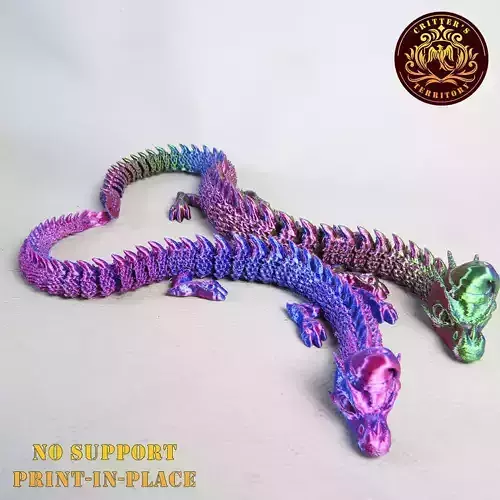 FLEXI CHRISTMAS DRAGON PRINT-IN-PLACE NO-SUPPORT 3D print model