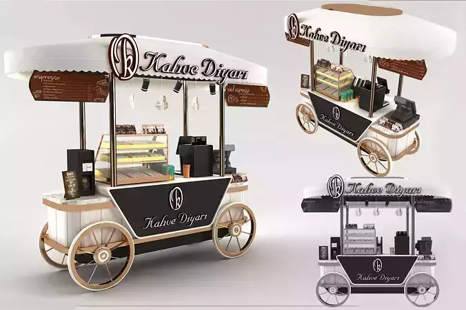POP Stand 3D model 3D model coffee car new model