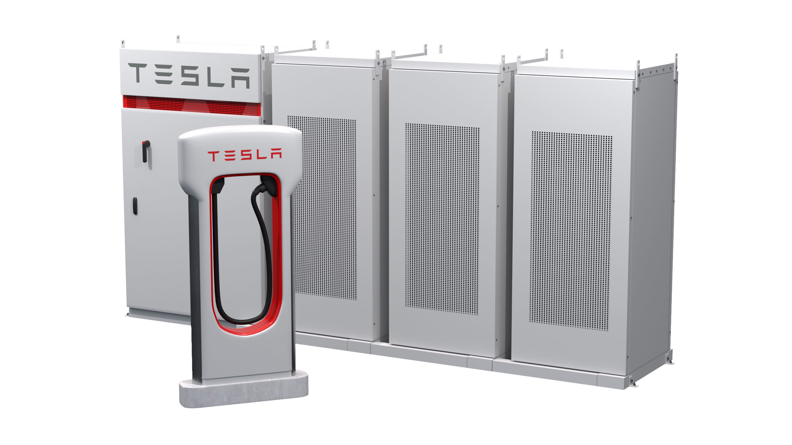 Tesla Storage System and Charger 3D model_2