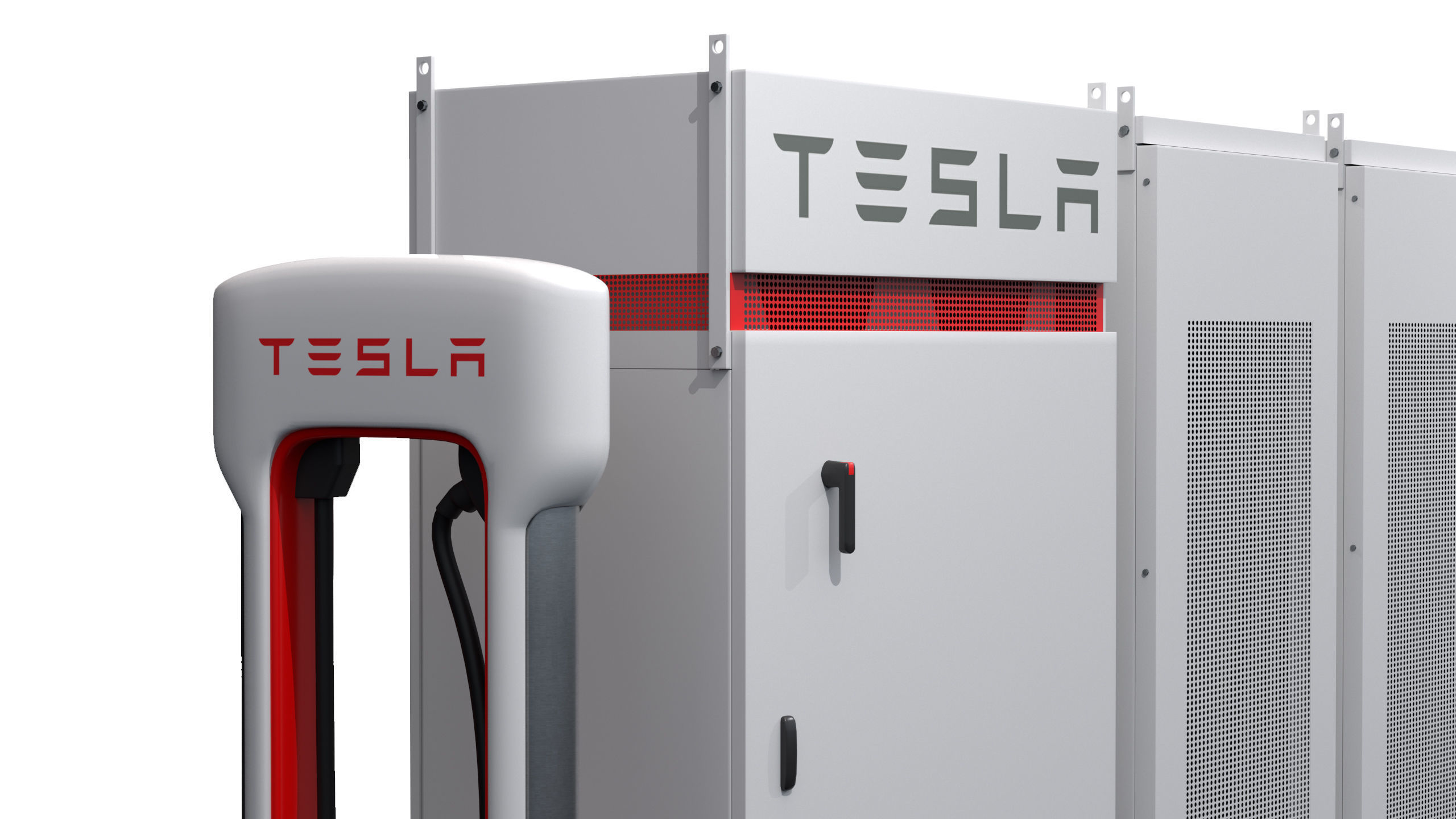 Tesla Storage System and Charger 3D model_3