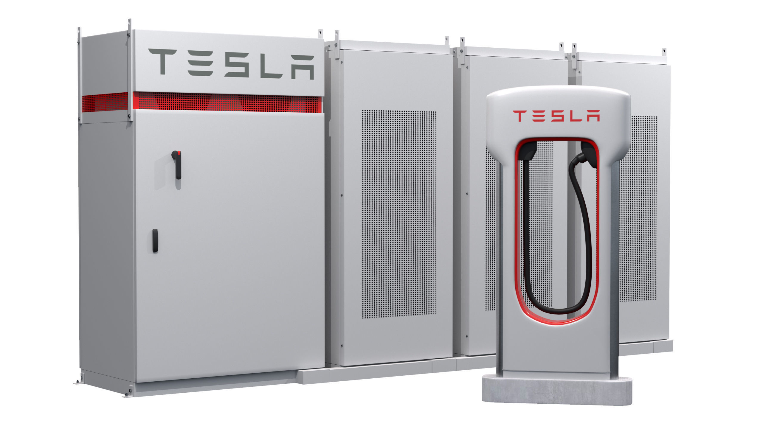 Tesla Storage System and Charger 3D model_1