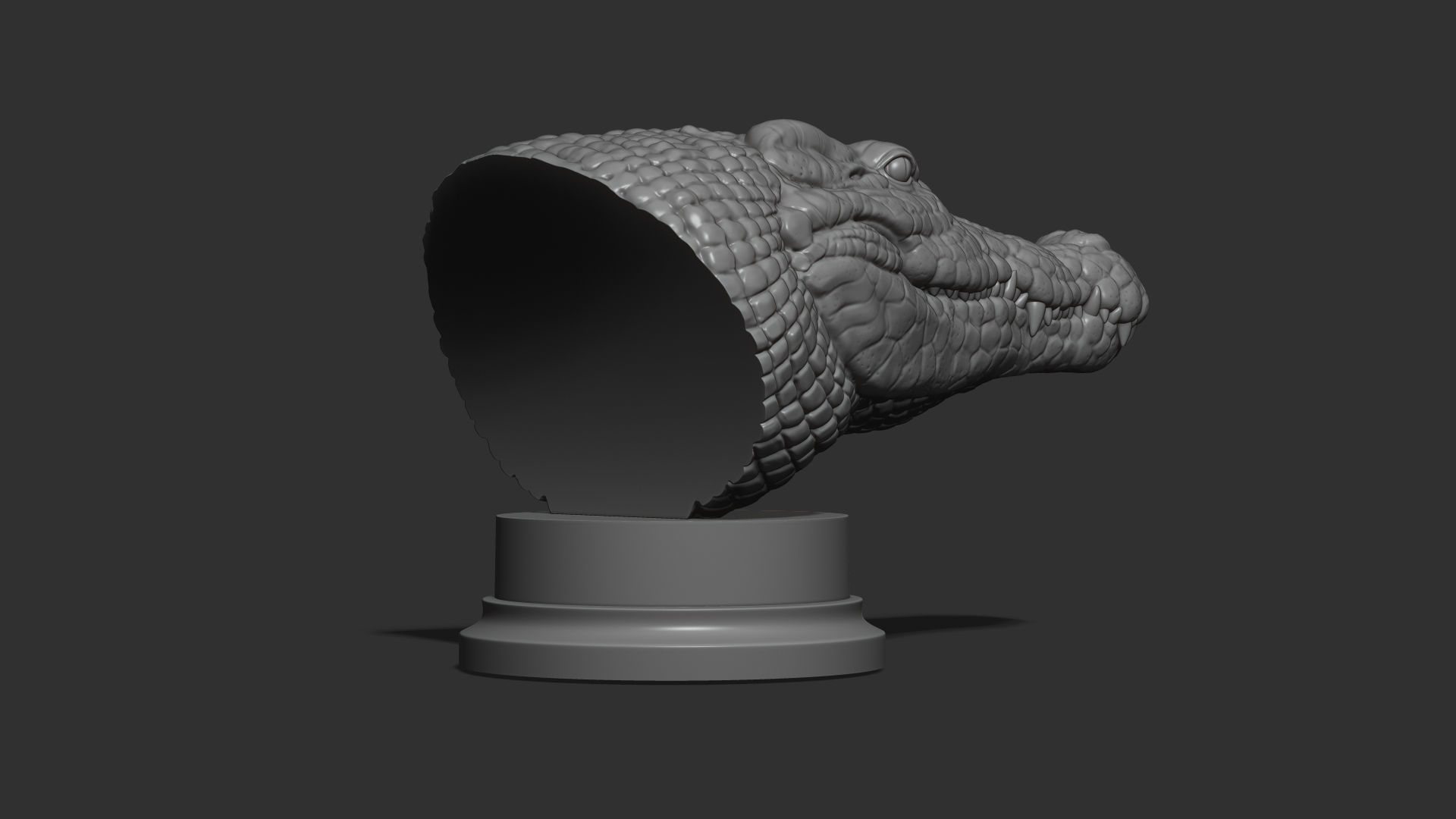 Crocodile bust 3D print model_16