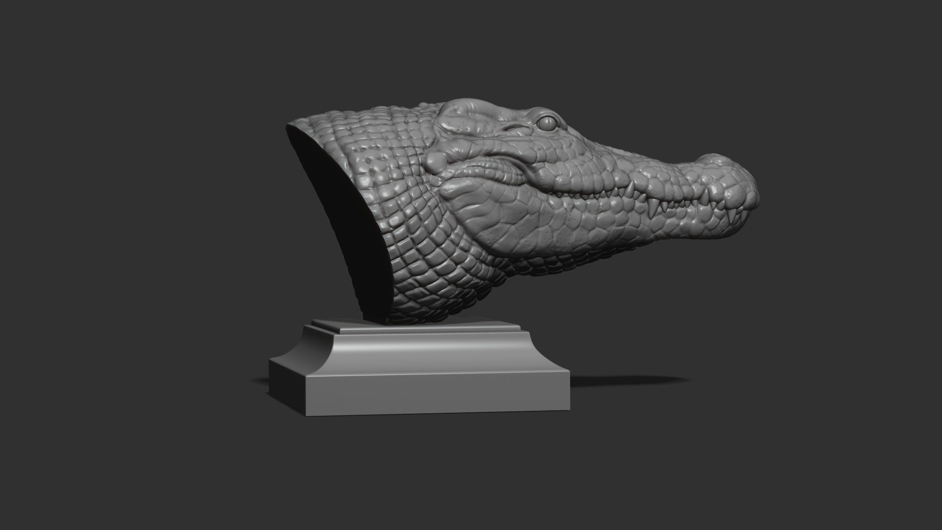 Crocodile bust 3D print model_17