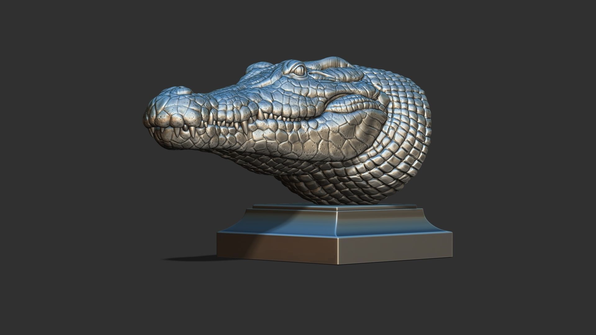 Crocodile bust 3D print model_24