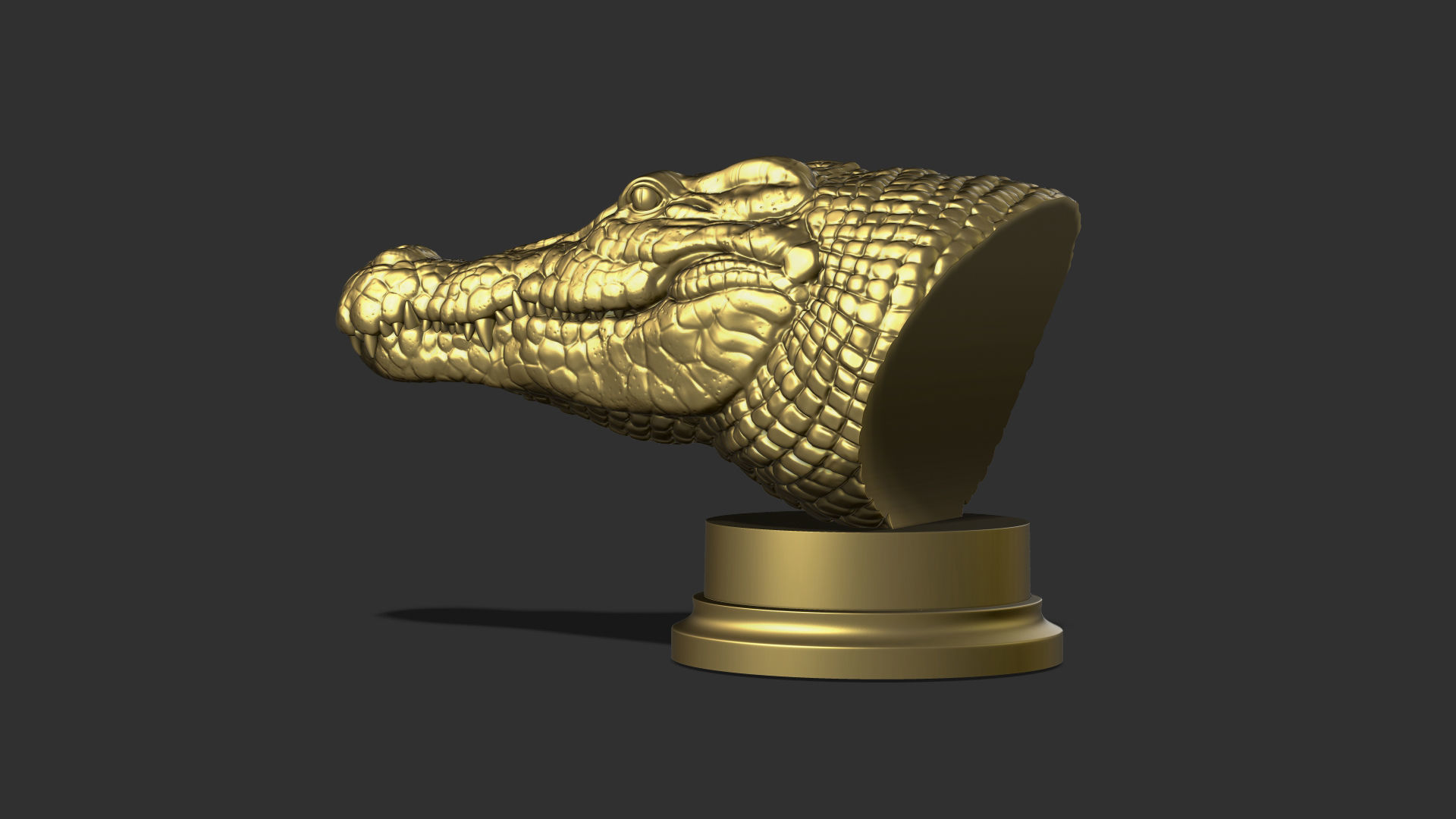 Crocodile bust 3D print model_26