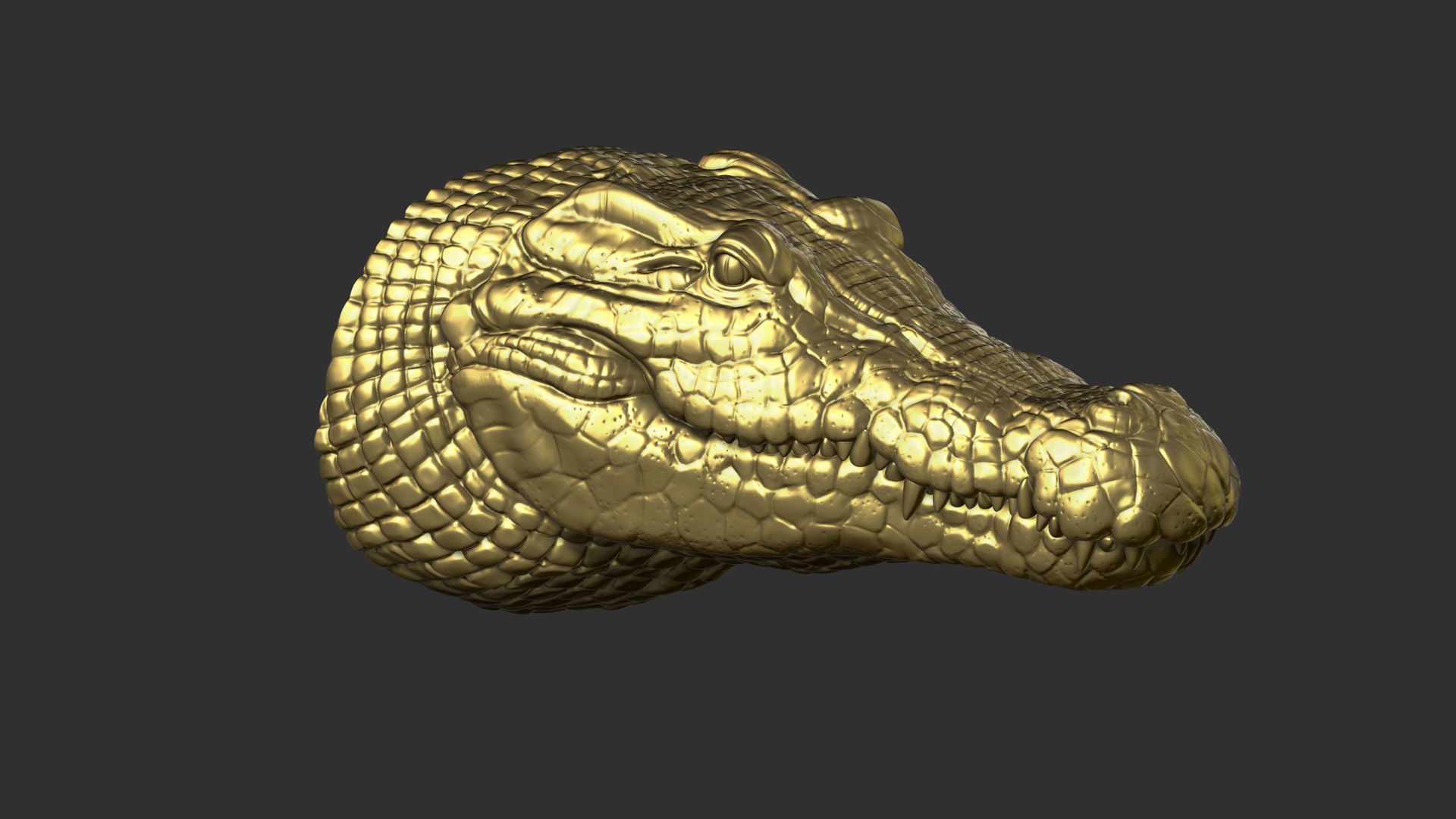 Crocodile bust 3D print model_3