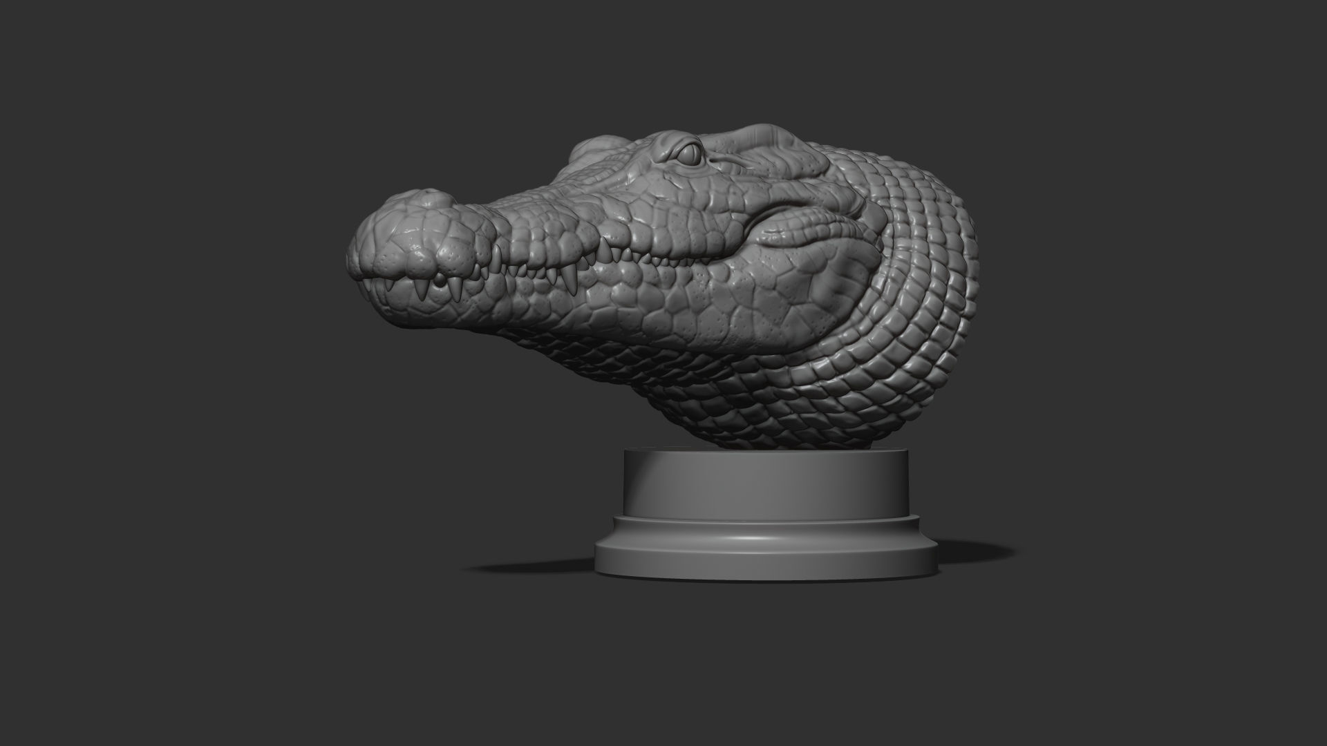 Crocodile bust 3D print model_15