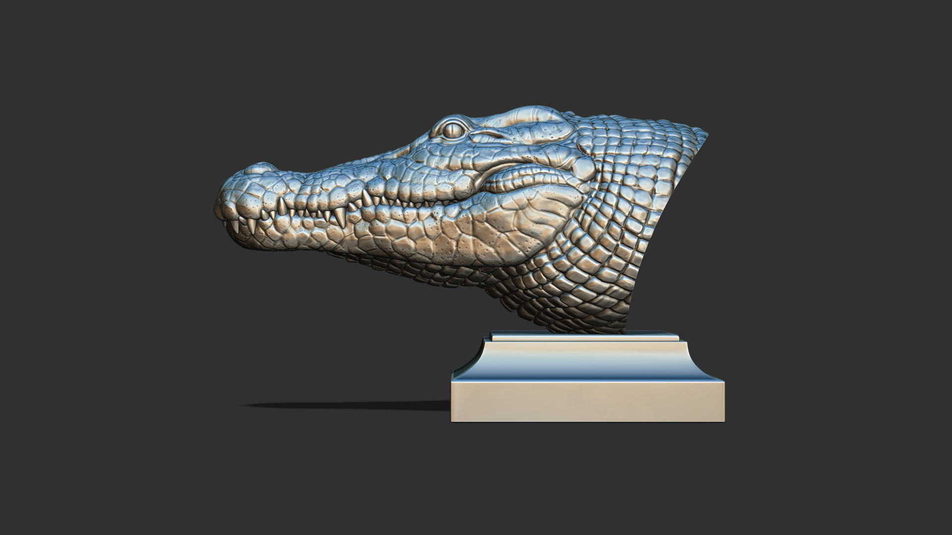 Crocodile bust 3D print model_25