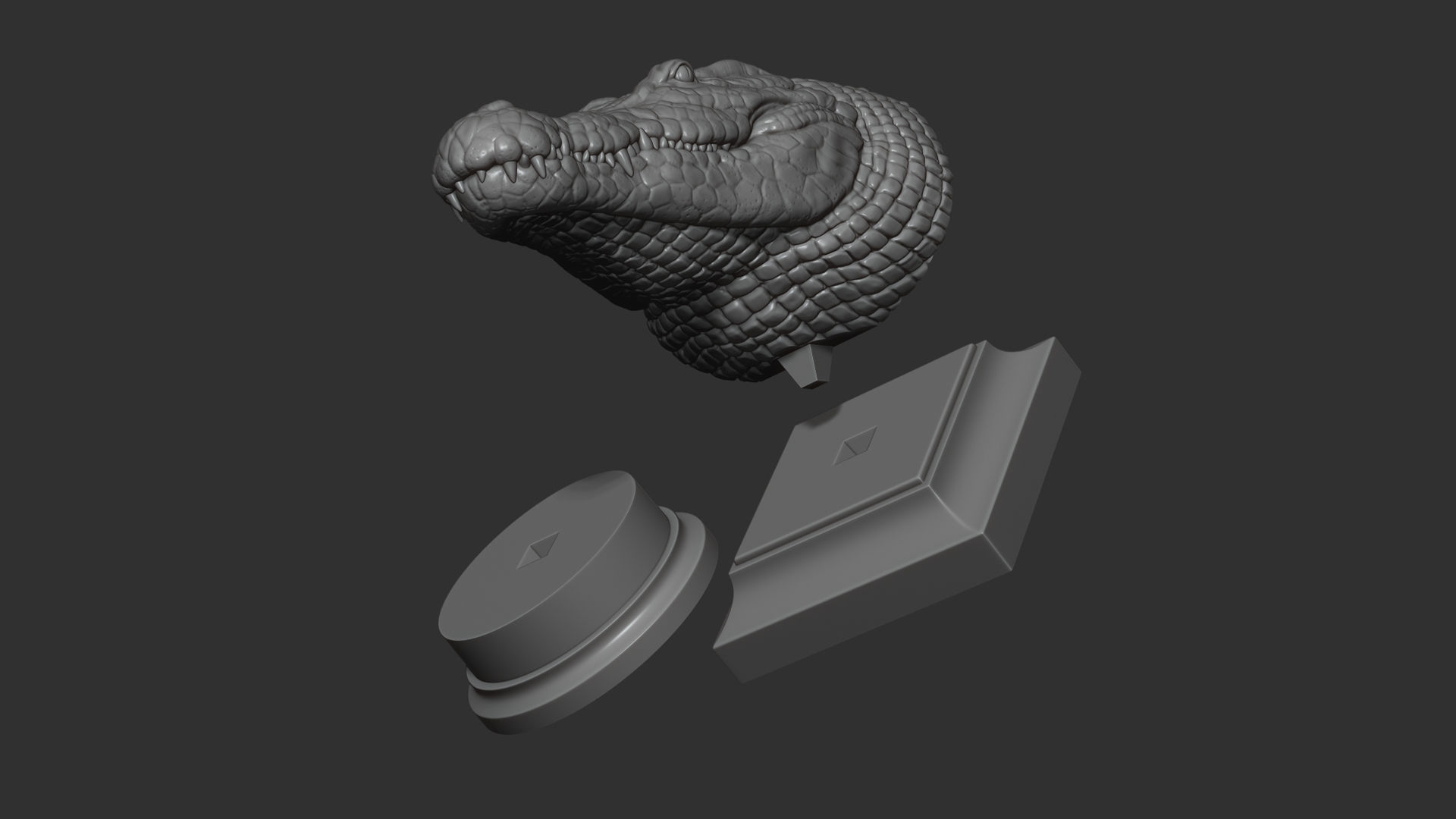 Crocodile bust 3D print model_19
