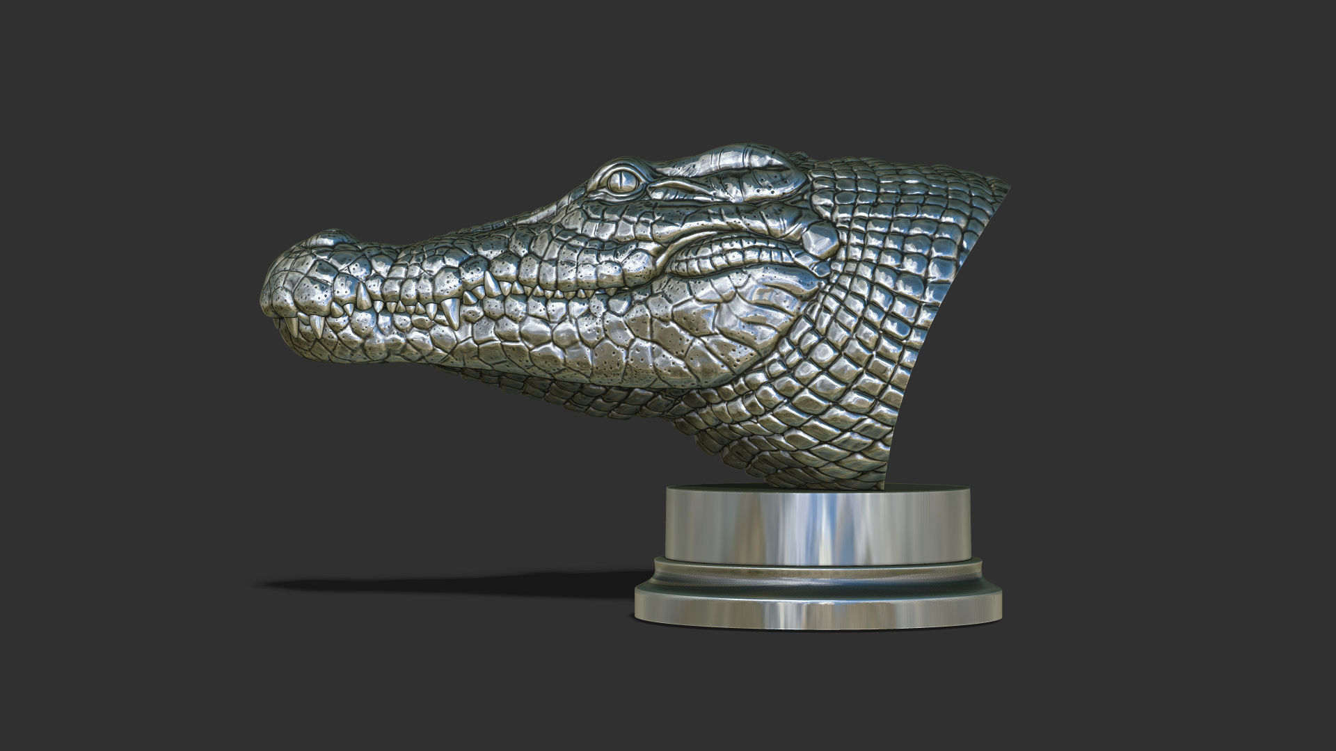 Crocodile bust 3D print model_27