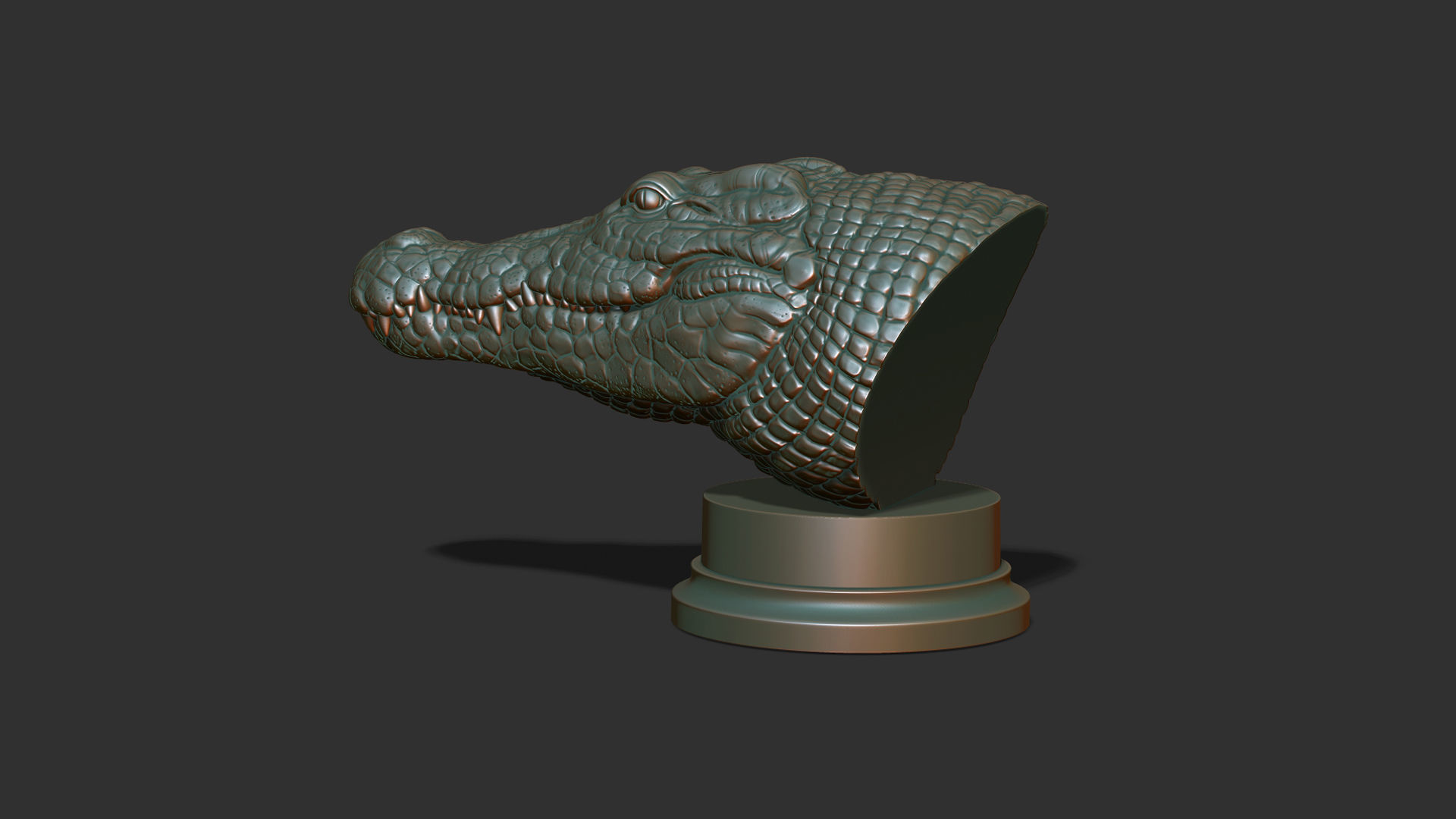 Crocodile bust 3D print model_21