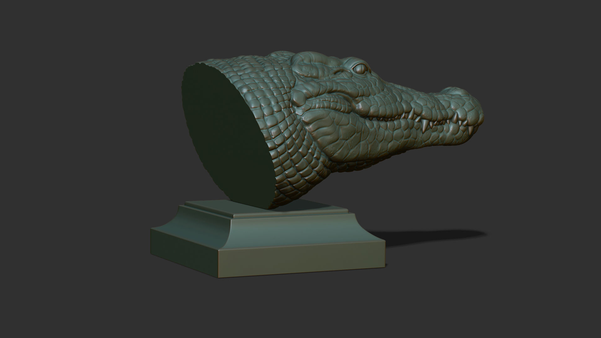 Crocodile bust 3D print model_23