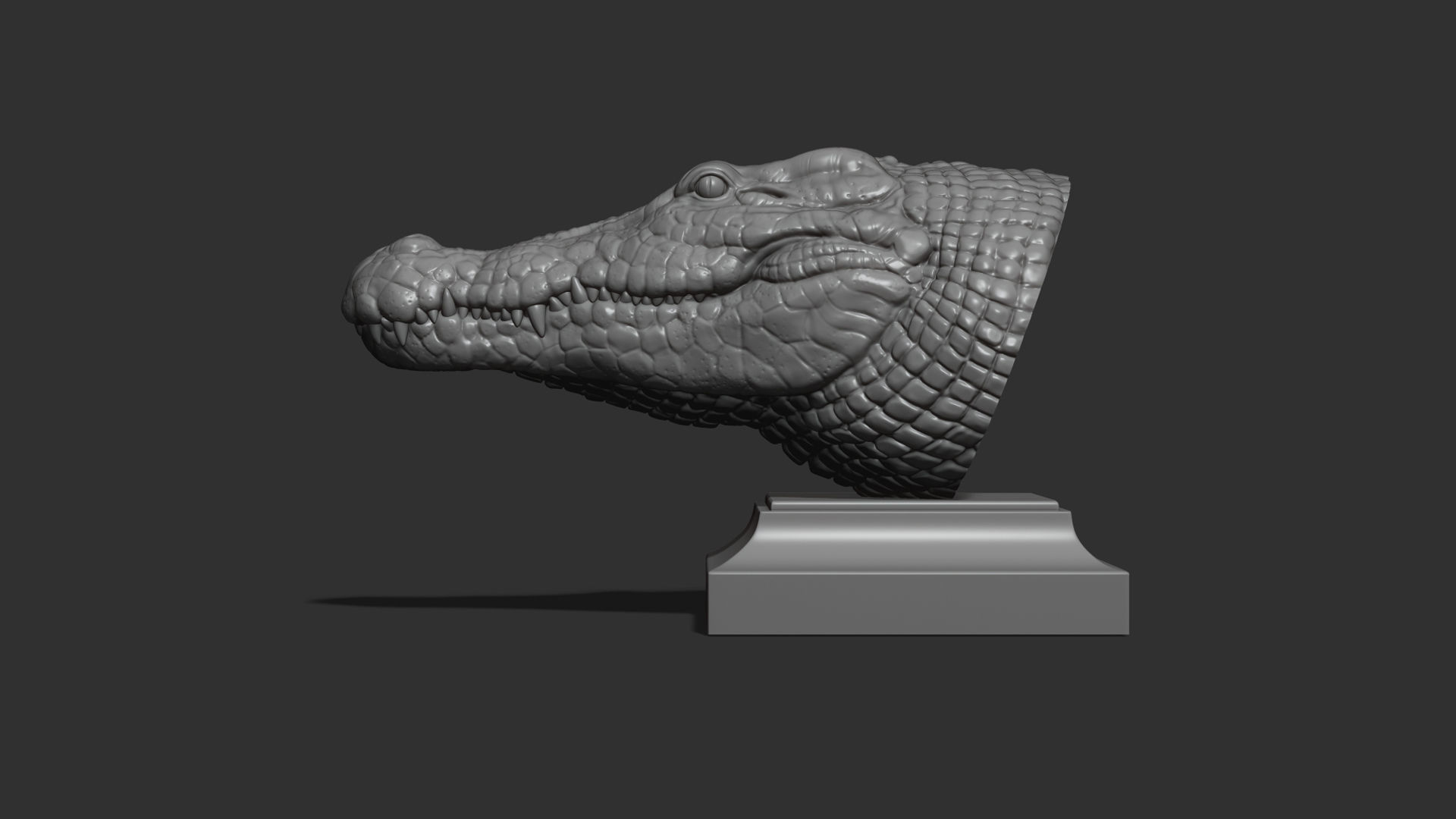 Crocodile bust 3D print model_18