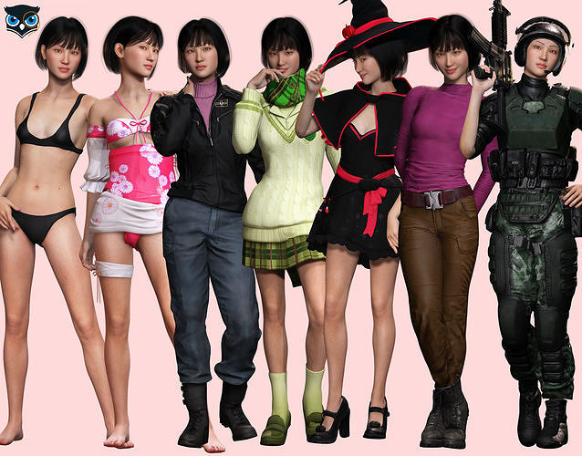 FREE Asian Woman  Realistic Female Free low-poly 3D model