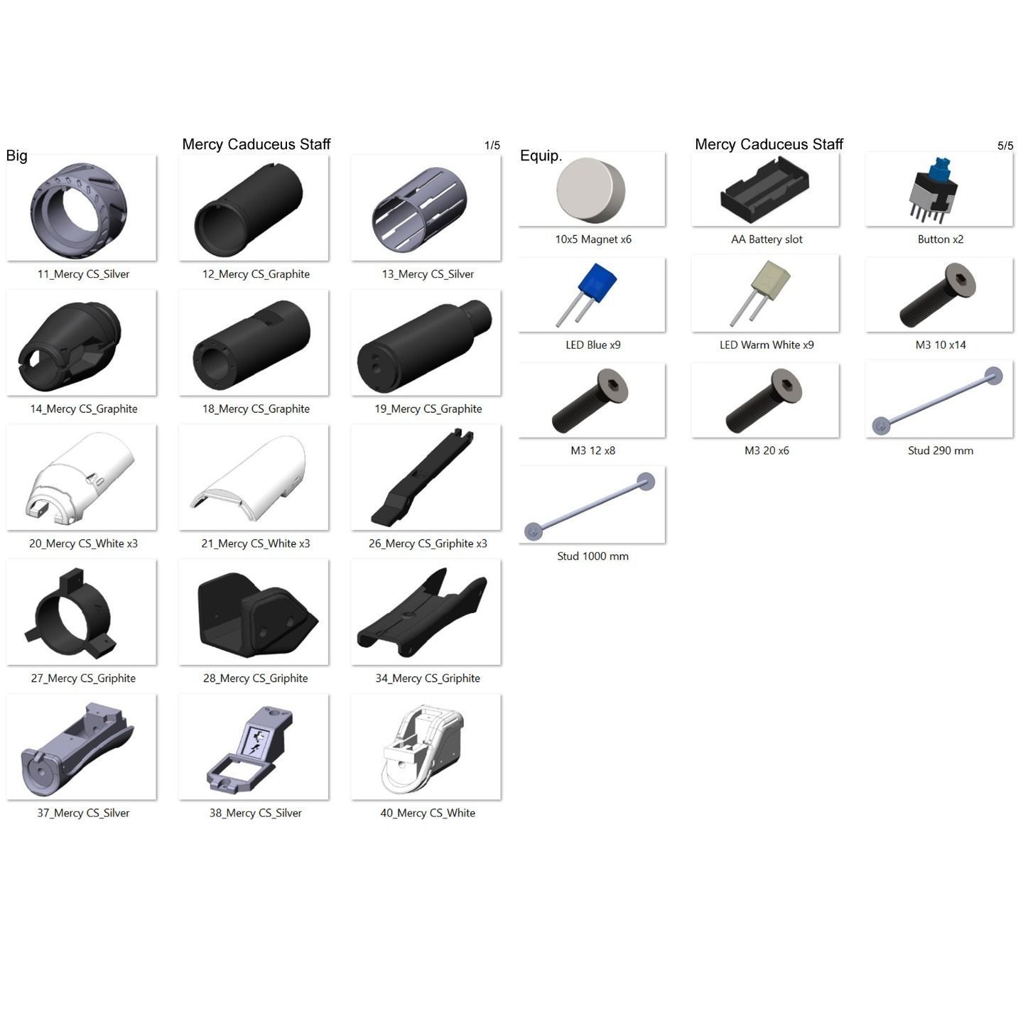 Mercy Caduceus Staff - Overwatch - STL CAD bundle - Personal Use 3D print model_10