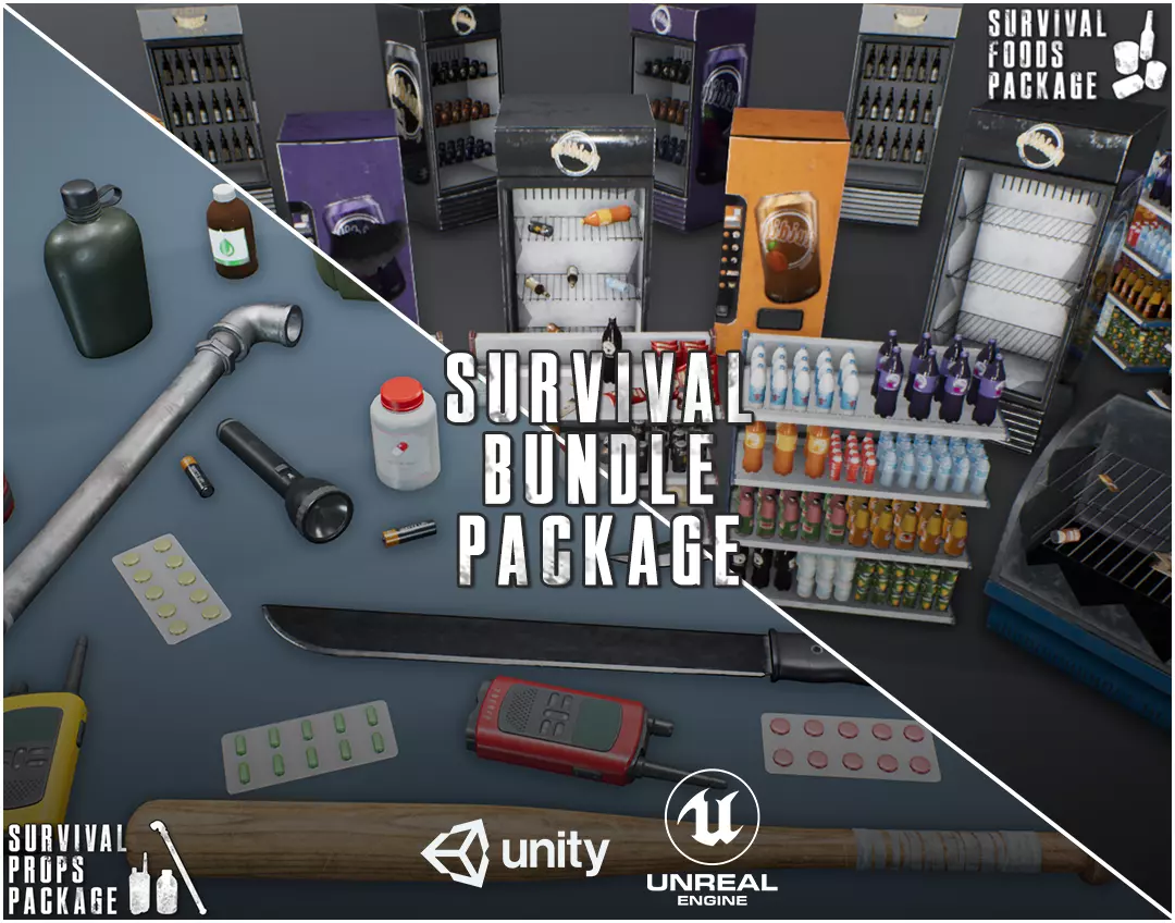 Survival Bundle Package Low-poly 3D model_0