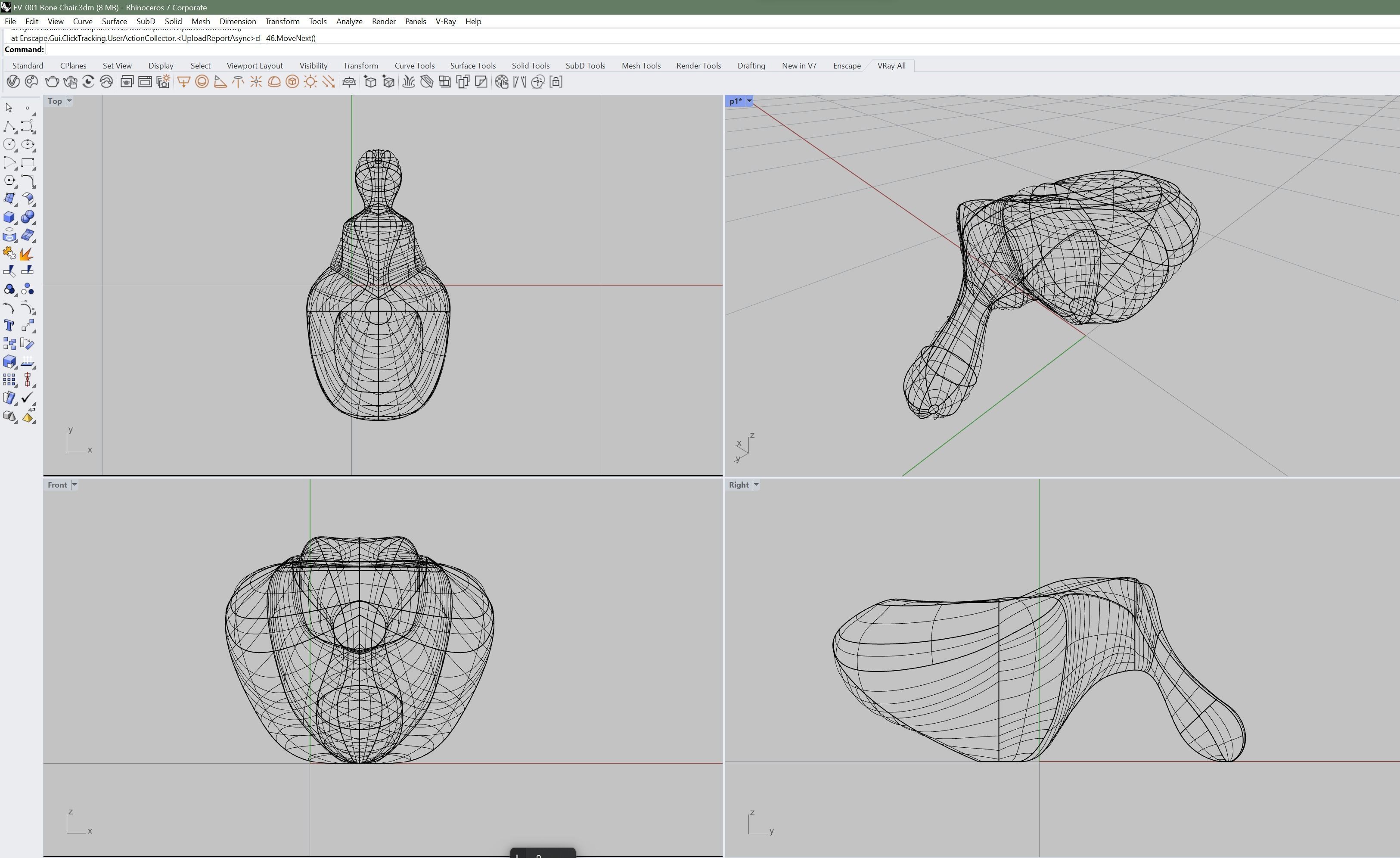 Bone Chair  3D model_2