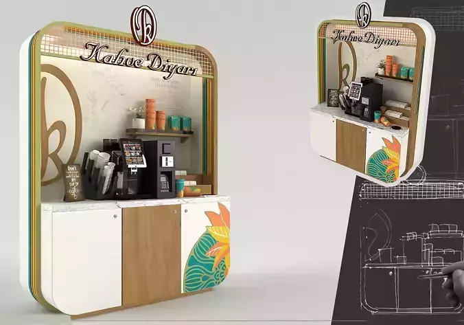 POP Stand 3D model 3D model coffee car new model